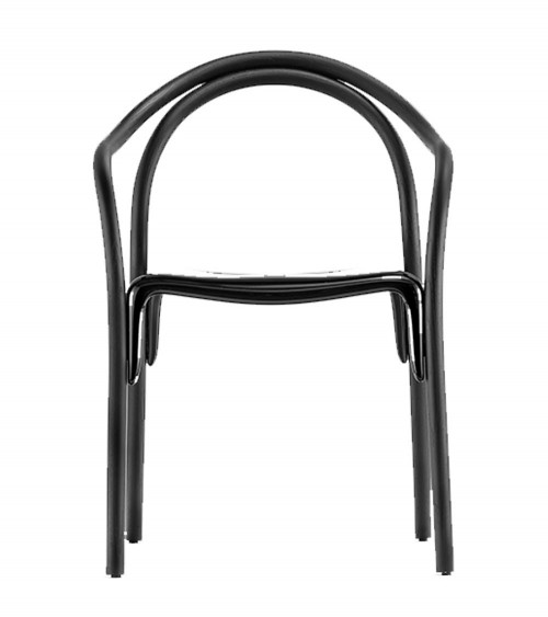 Silla Soul Estructura fresno lacado negro y asiento policarbonato negro. Pedrali